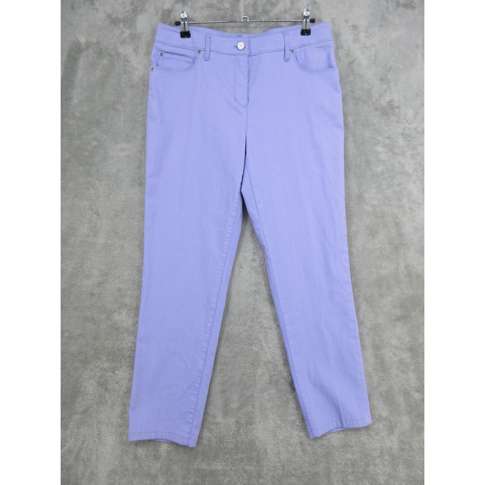 Carlisle Pants Womens Size 6 Purple Straight Leg Stretch Pockets Quiet Luxury